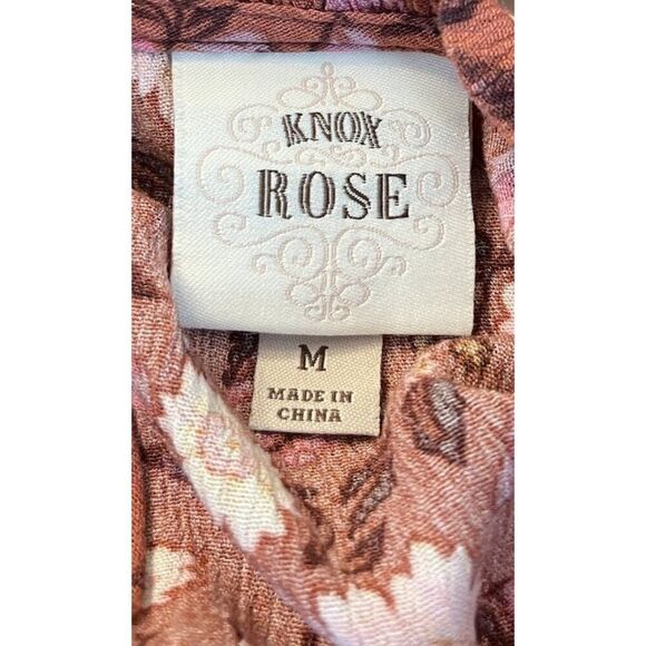 Knox Rose Medium Pink Flowy Ruffled Shift Dress Boho Coastal Cowgirl Layered - Picture 5 of 6